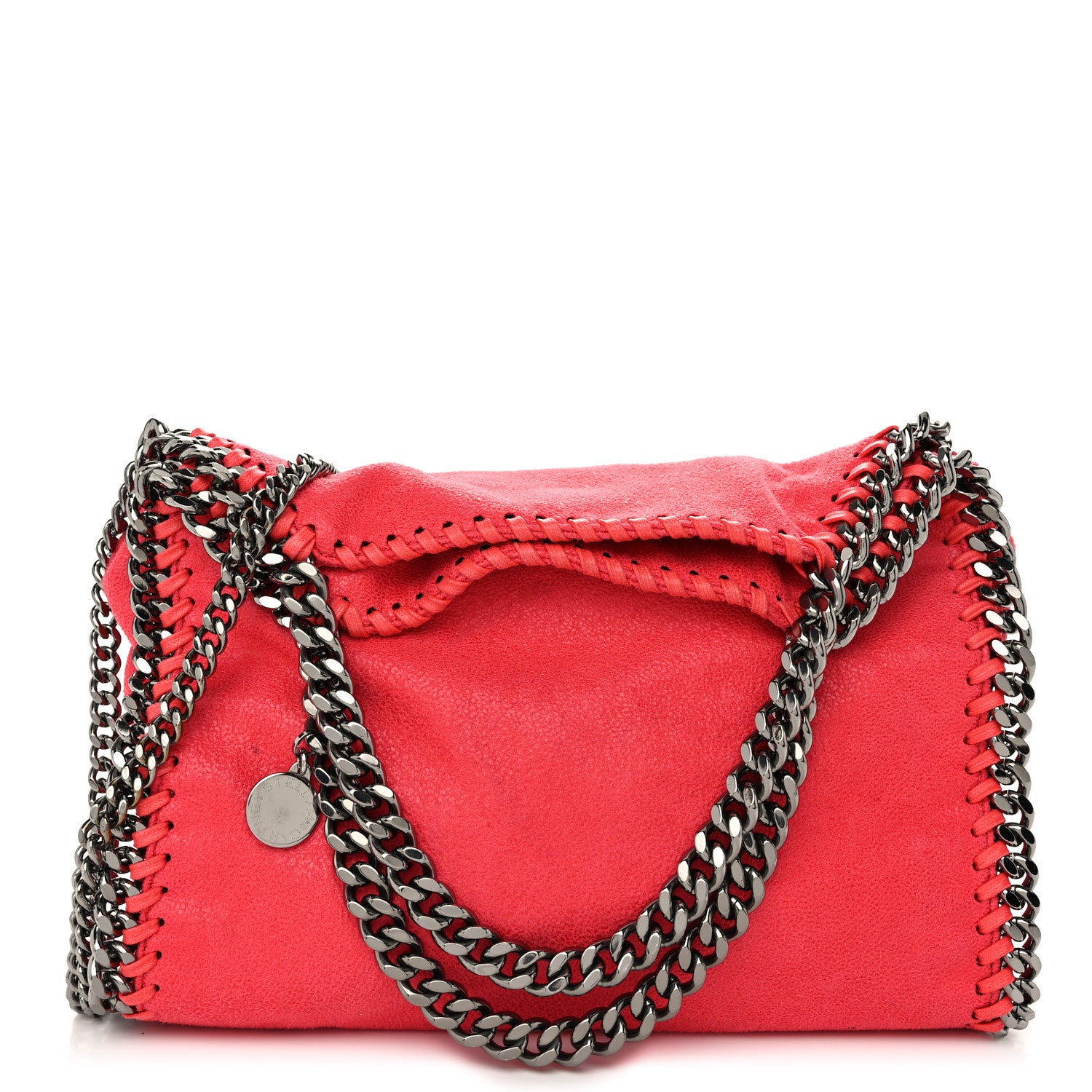 Stella McCartney Shaggy Deer Mini Falabella Fold Over Tote Pink Fluo 1 of 9