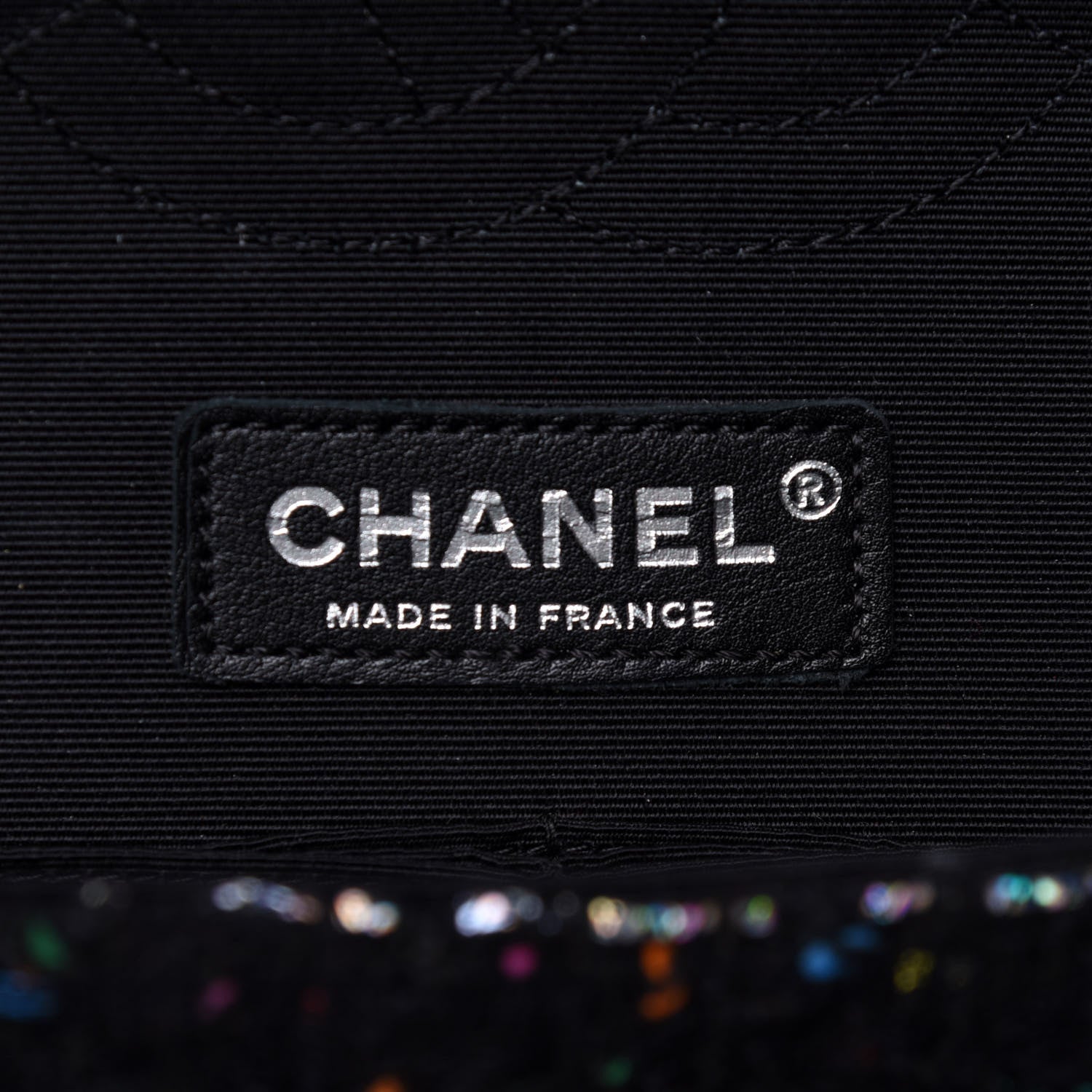 Chanel Tweed Quilted Medium Double Flap Black White Yellow Pink 5 of 10