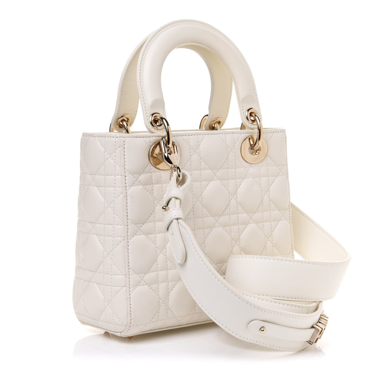 Lambskin Cannage Small My ABCDior Lady Dior White