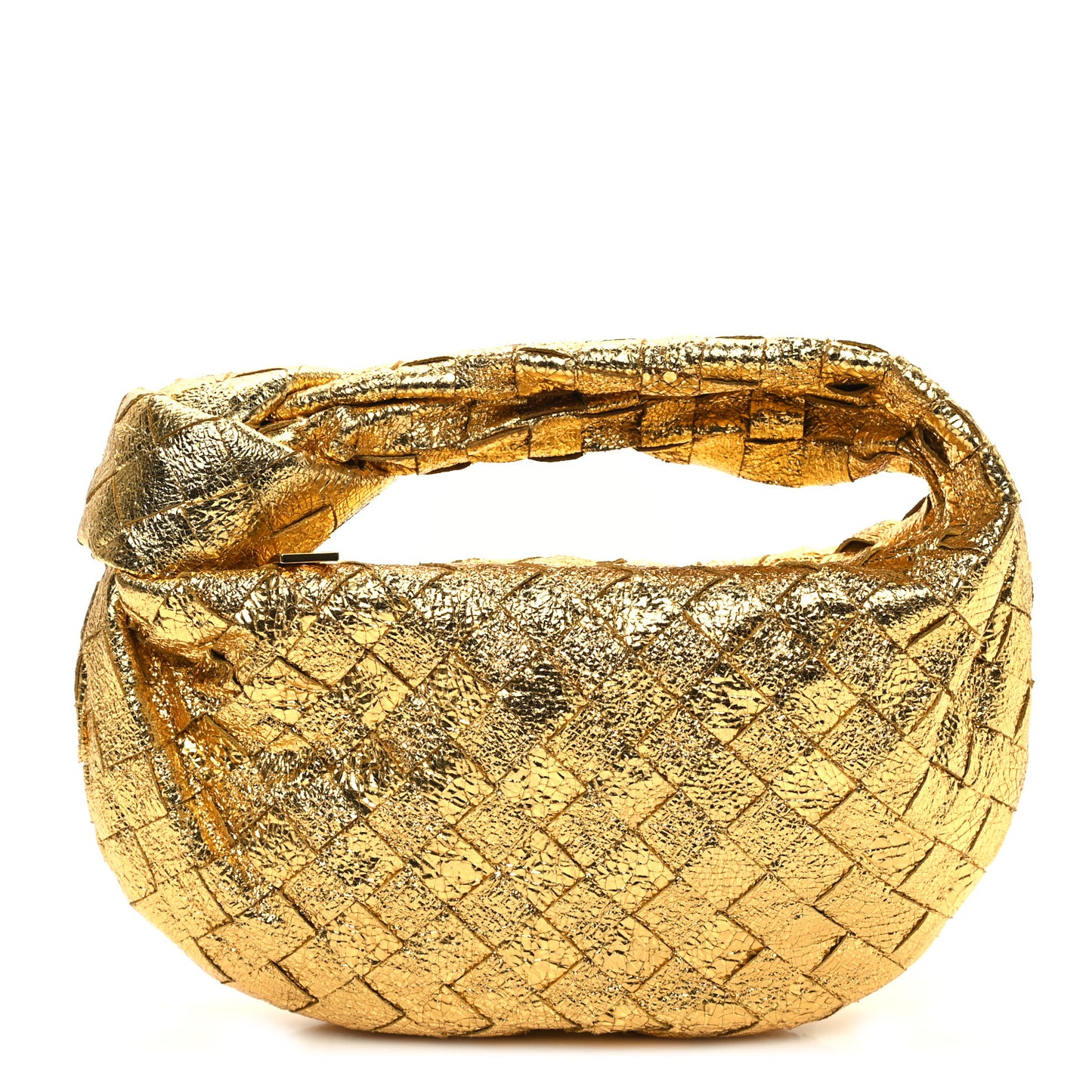 Metallic Nappa Intrecciato Mini Jodie Gold