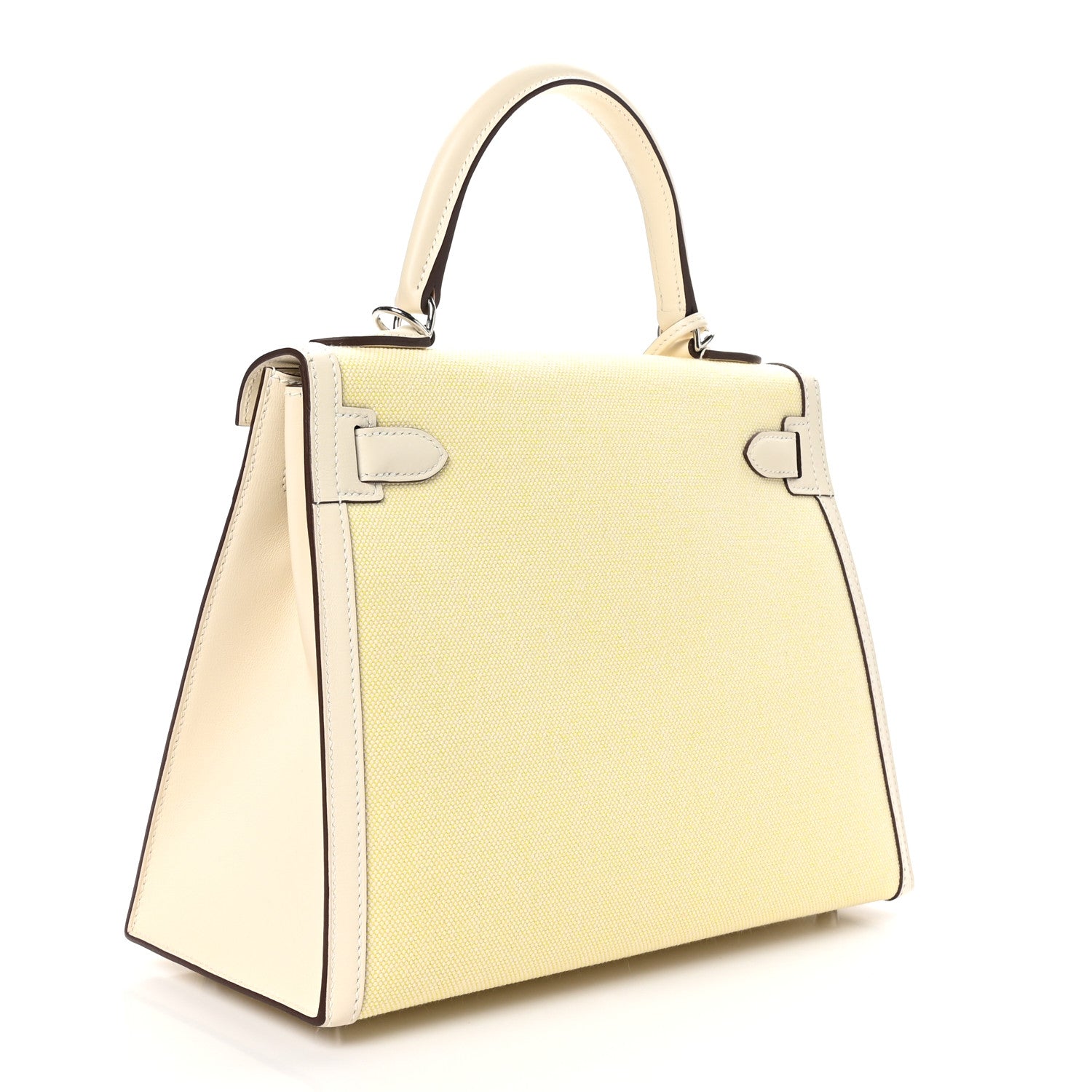 Hermes Toile H Swift Kelly Sellier 28 Nata Jaune Citron 3 of 10