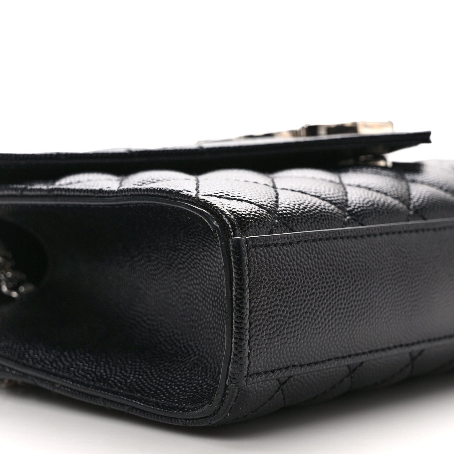 Saint Laurent Grain De Poudre Textured Mixed Matelasse Triquilt Small Monogram Satchel Black 7 of 10