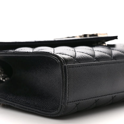 Saint Laurent Grain De Poudre Textured Mixed Matelasse Triquilt Small Monogram Satchel Black 7 of 10