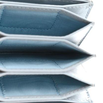 Christian Dior Patent Cannage Lady Dior 5 Gusset Card Holder Cloud Blue 5 of 8
