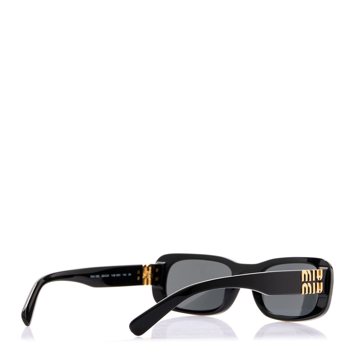 Miu Miu Acetate Rectangle Sunglasses SMU 08Z Black 4 of 5