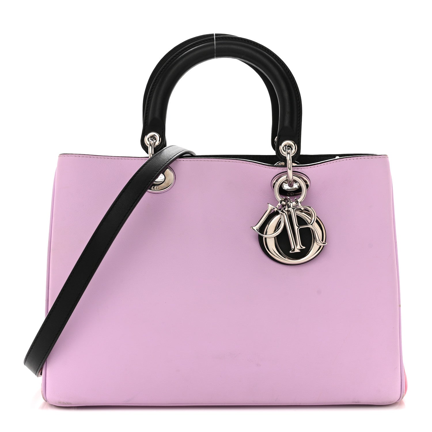Christian Dior Smooth Calfskin Medium Diorissimo Tote Pink Fuchsia Black 1 of 20