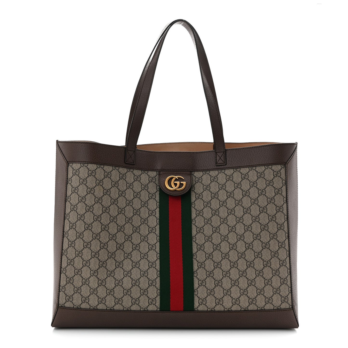 Gg Supreme Monogram Web Ophidia Tote Brown