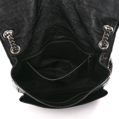 Saint Laurent Crinkled Calfskin Matelasse Monogram Medium Niki Chain Satchel Black 5 of 11