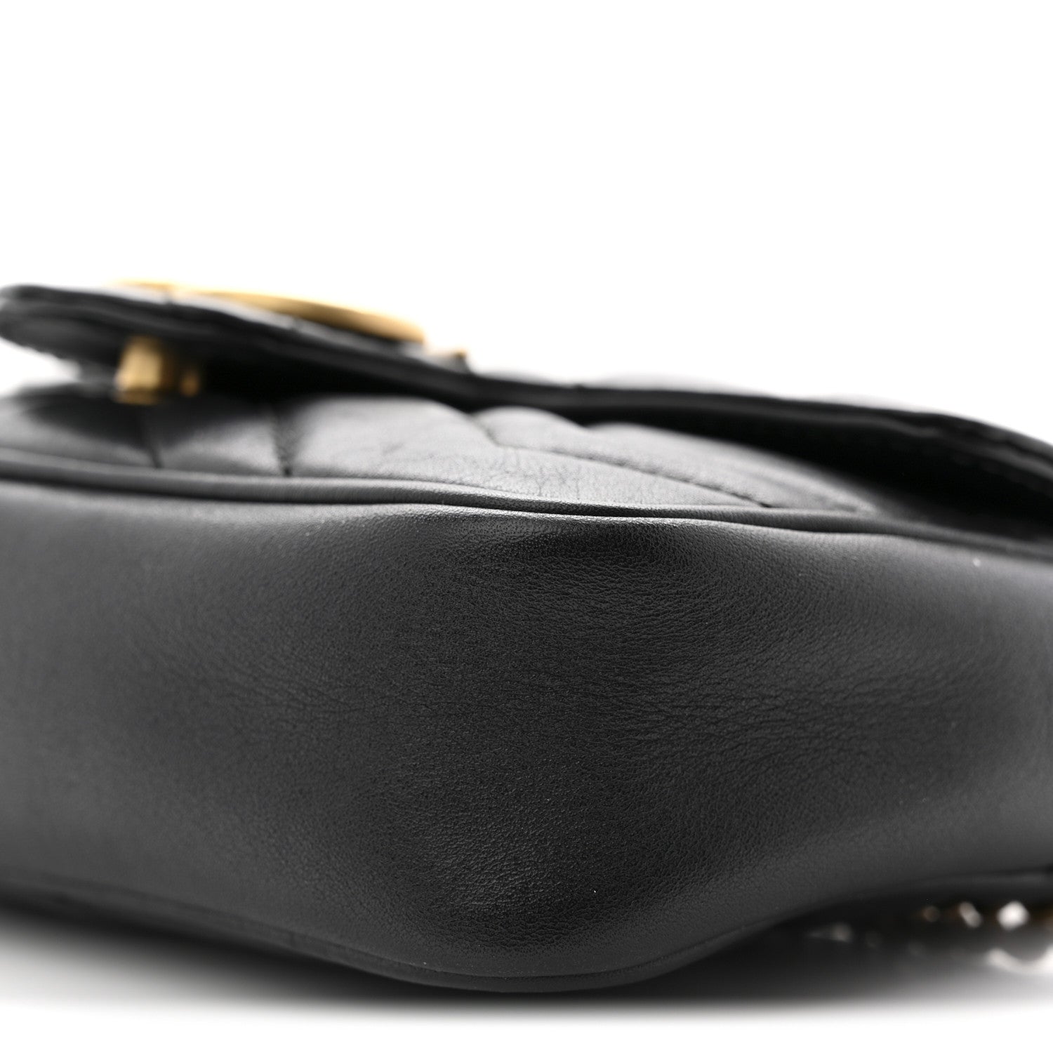 Gucci Calfskin Matelasse Super Mini GG Marmont Shoulder Bag Black 10 of 10