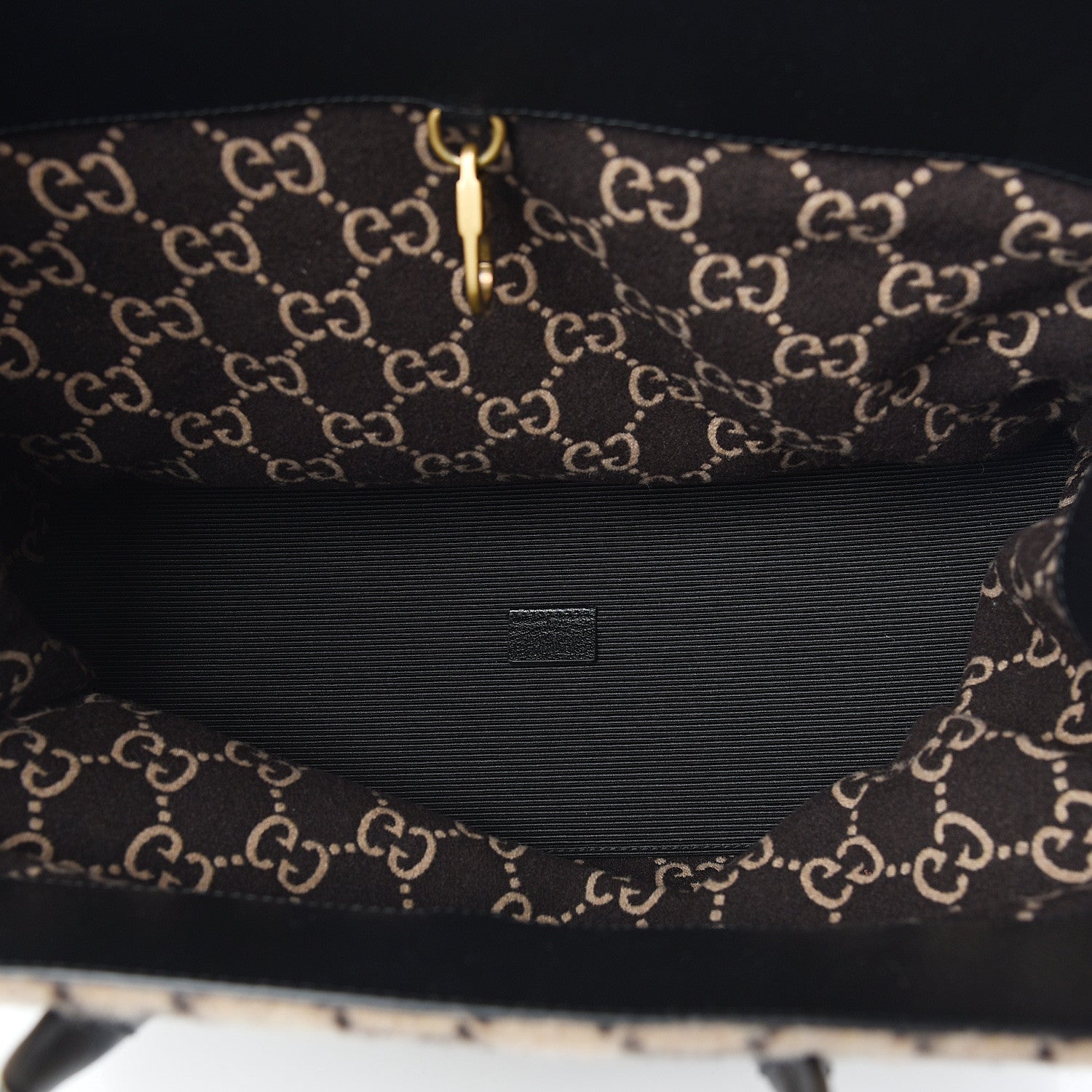 Gucci Covered Wool GG Monogram Large Tote Bag Beige Ebony 4 of 9
