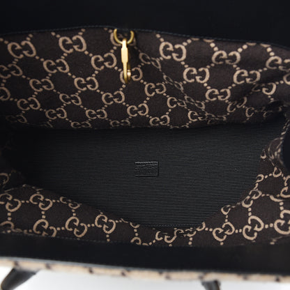 Gucci Covered Wool GG Monogram Large Tote Bag Beige Ebony 4 of 9