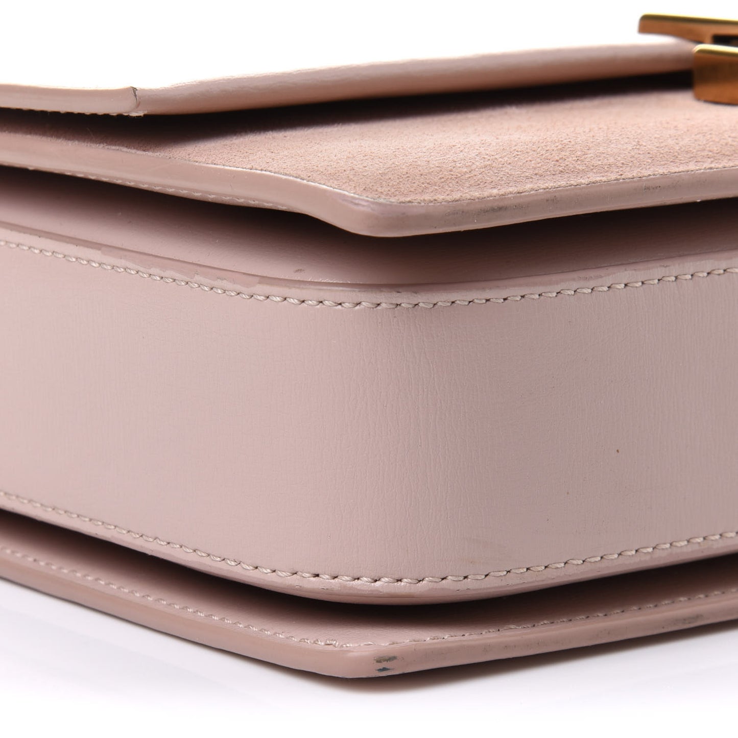 Smooth Calfskin Suede Medium Bellechasse Bag Marble Pink