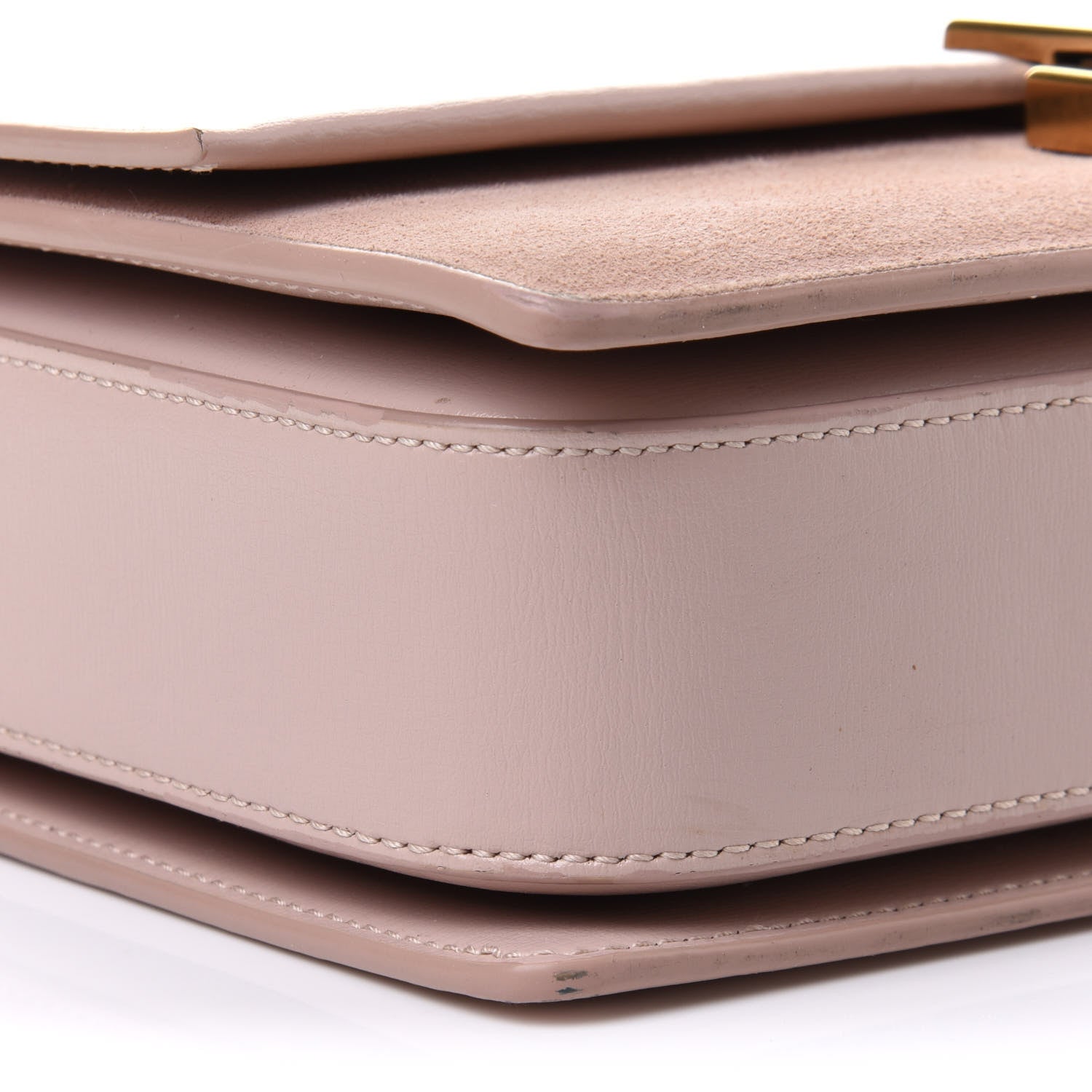 Saint Laurent Smooth Calfskin Suede Medium Bellechasse Bag Marble Pink 9 of 11