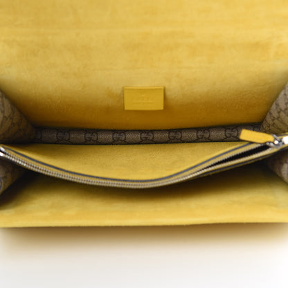 Gucci GG Supreme Monogram Crystal Bow Embroidered Medium Dionysus Shoulder Bag Yellow 5 of 9
