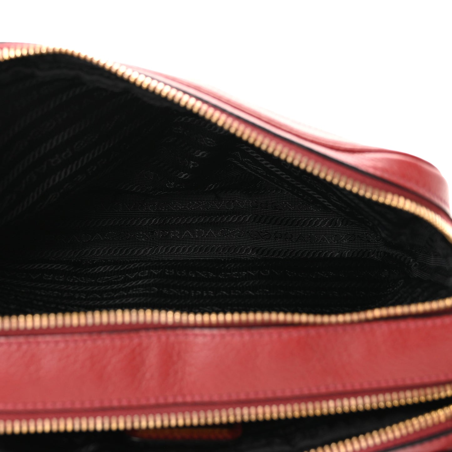Vitello Daino Medium Double Zip Shoulder Bag Rosso