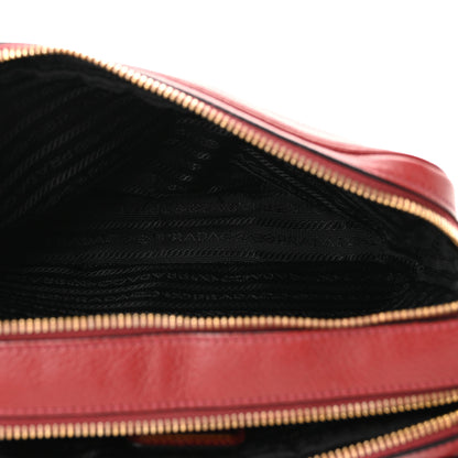 Prada Vitello Daino Medium Double Zip Shoulder Bag Rosso 5 of 10