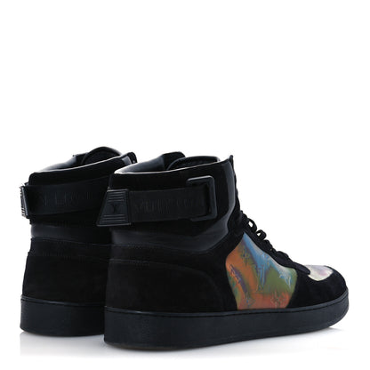 Louis Vuitton Suede Monogram Mens Rivoli High Top Sneakers 10 Black Multicolor 5 of 13