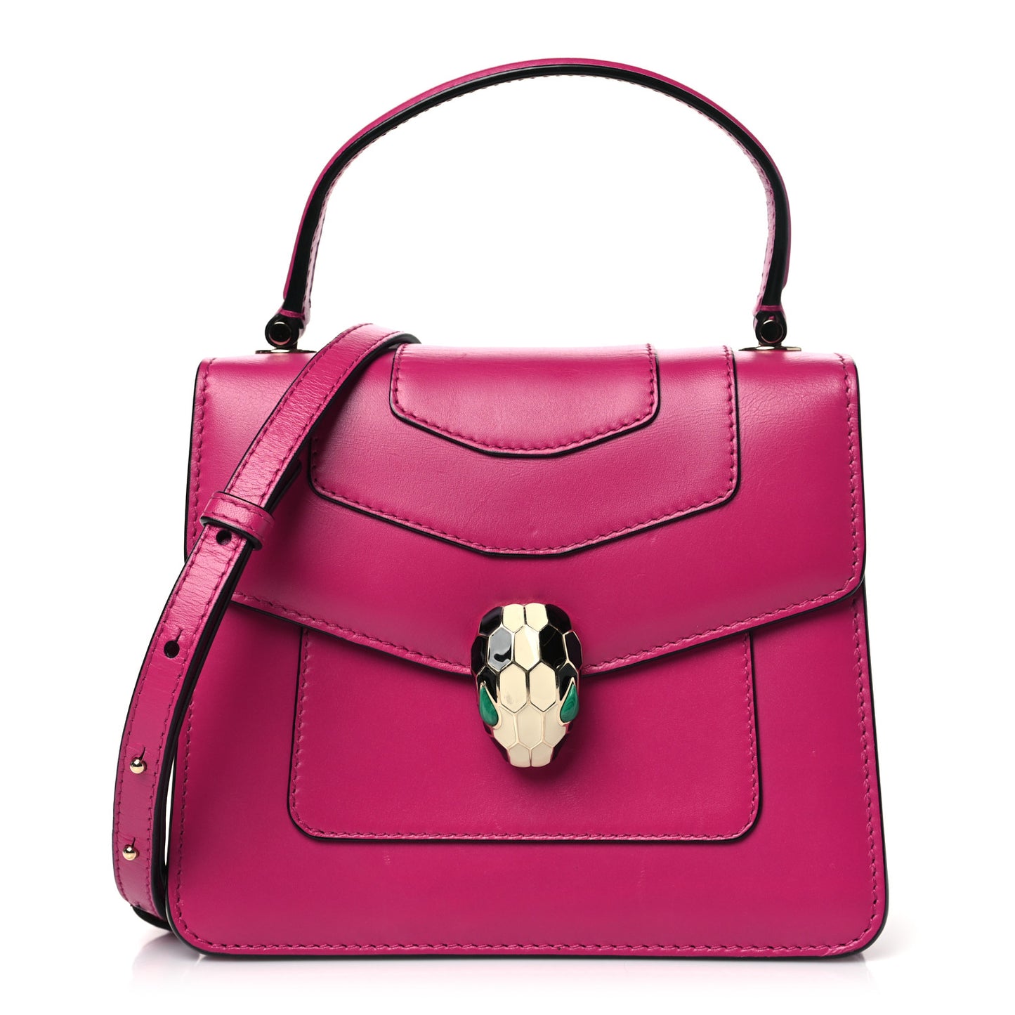 Calfskin Serpenti Forever Top Handle Pink