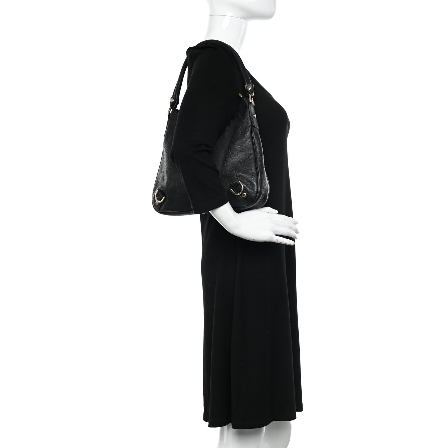 Guccissima Medium Abbey D Ring Hobo Black