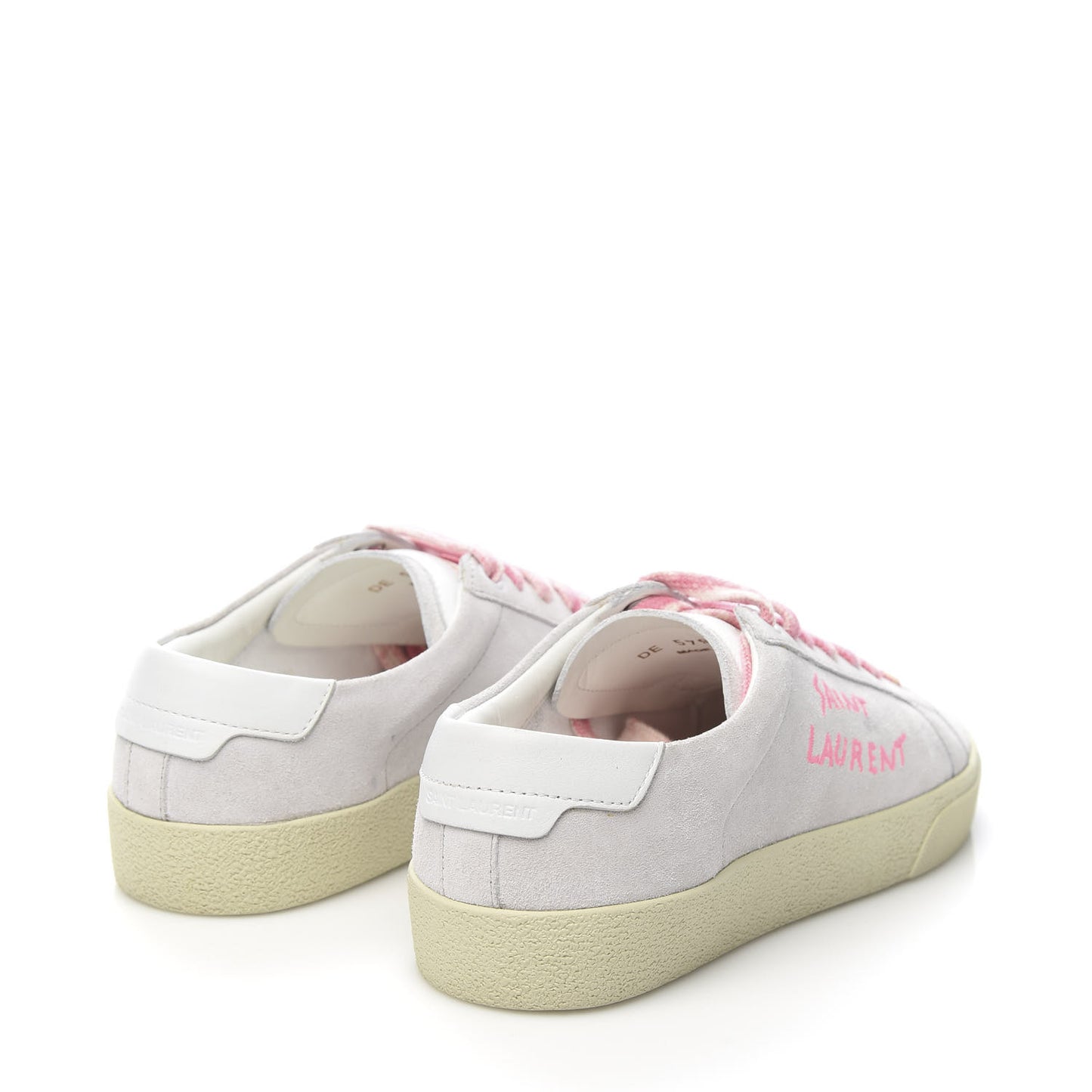Distressed Suede Court Classic Sneakers 35 White Pink