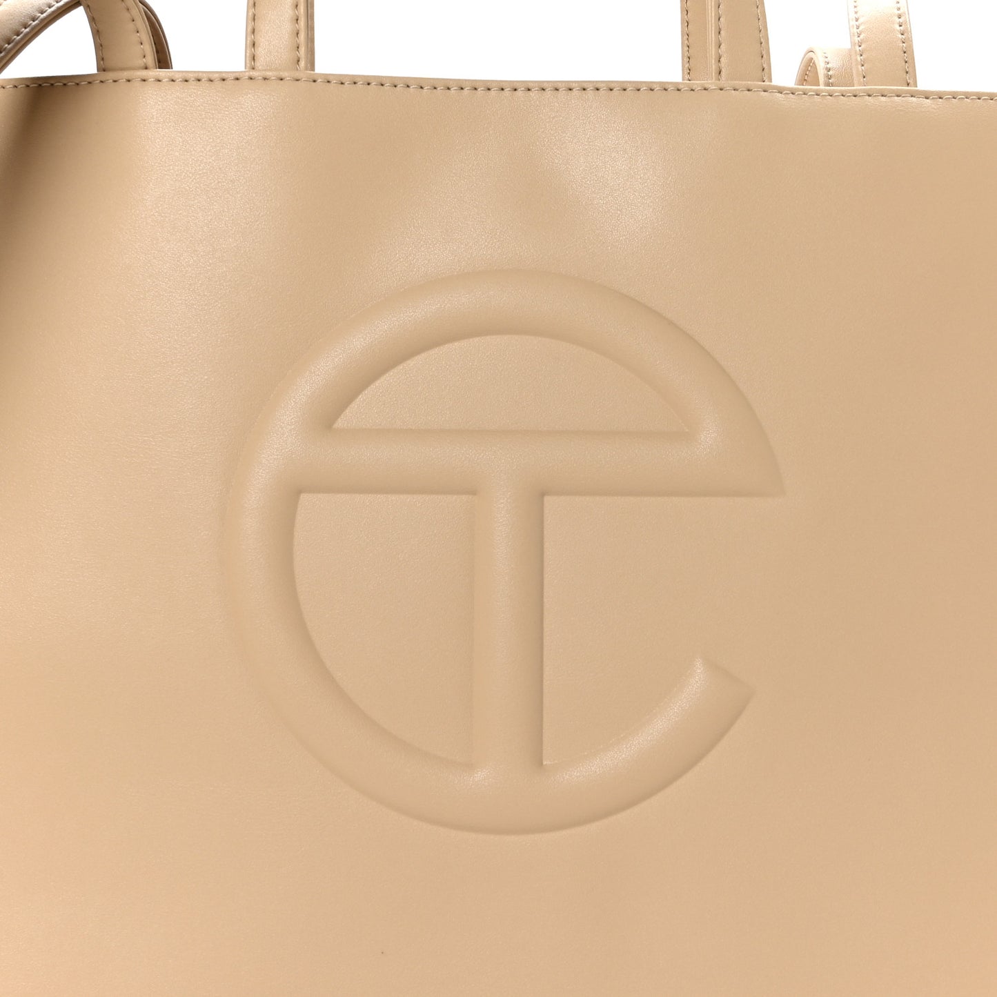 Vegan Leather Medium Shopping Bag Cream
