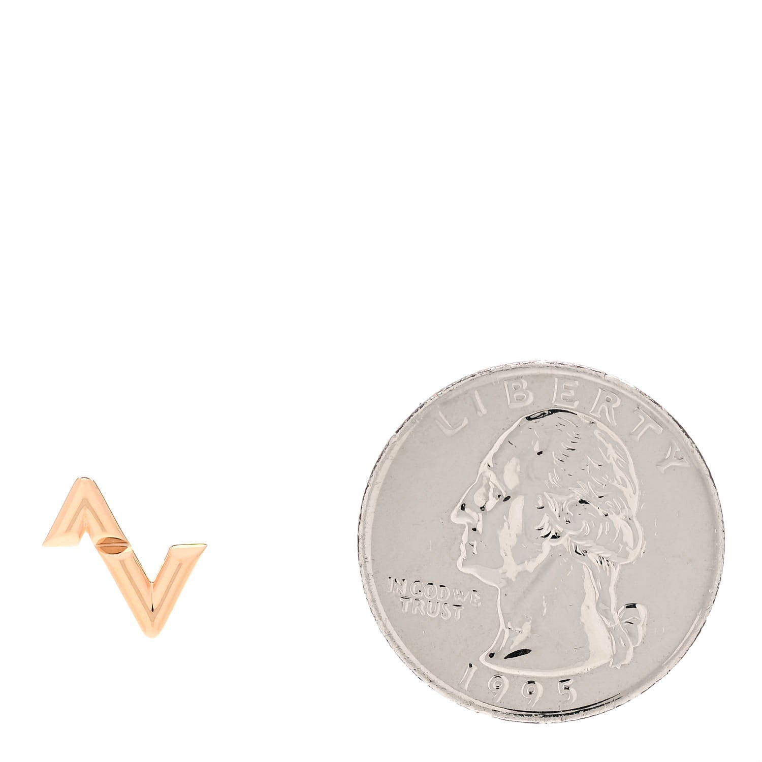 Louis Vuitton 18K Pink Gold LV Volt Upside Down Single Stud Earring 2 of 4