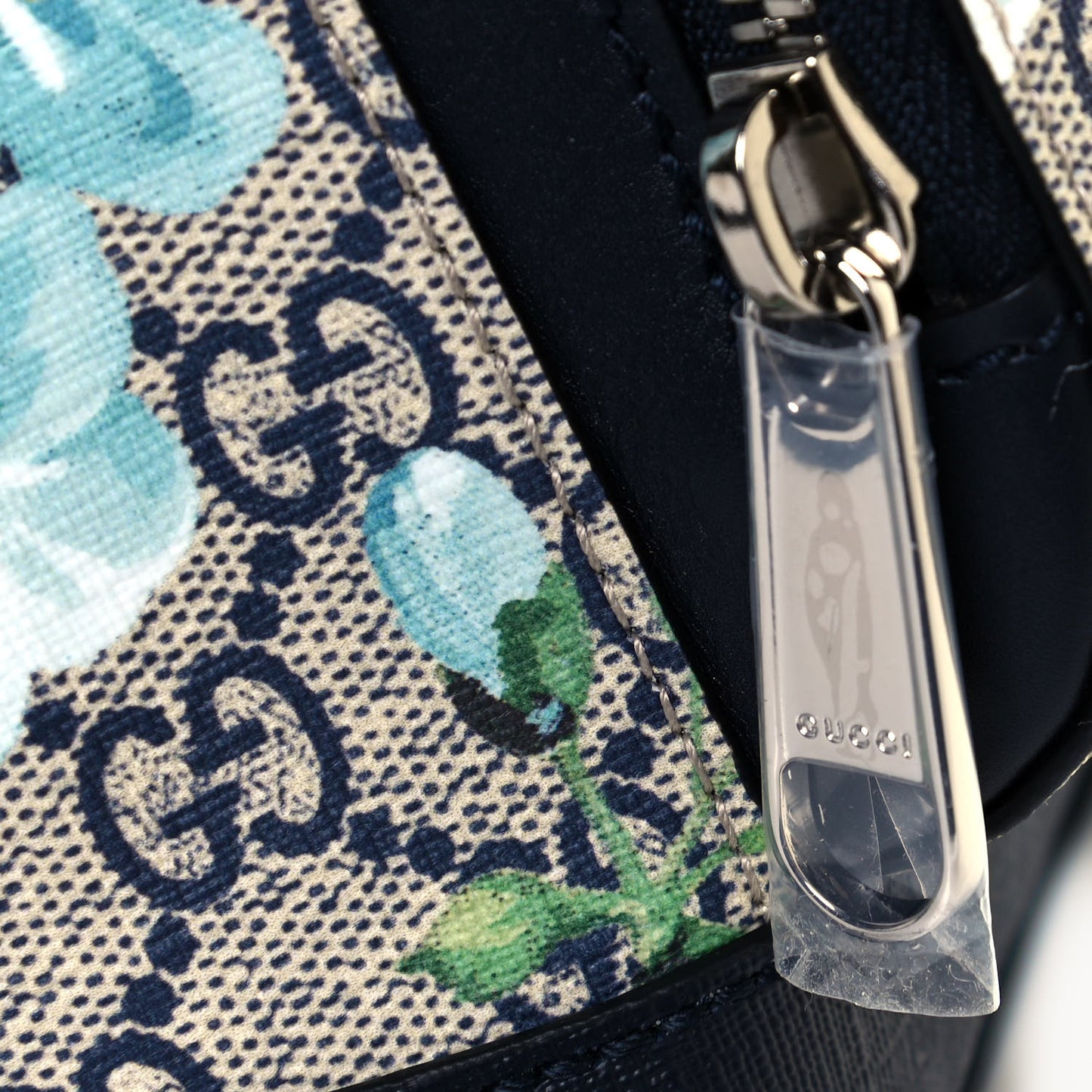 GG Supreme Monogram Blooms Small Day Backpack Blue