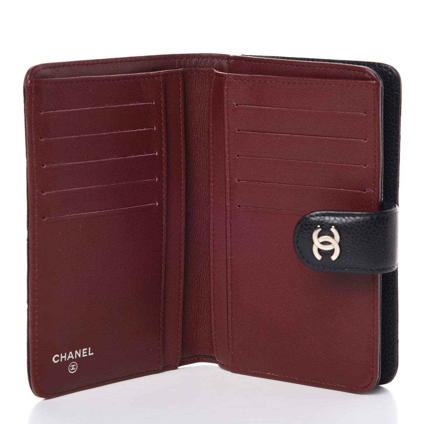 Caviar Quilted Zipped Pocket Wallet Black
