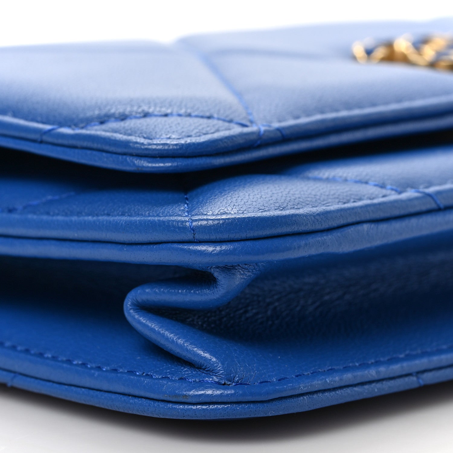Chanel Lambskin Quilted Chanel 19 Wallet On Chain WOC Blue 4 of 5