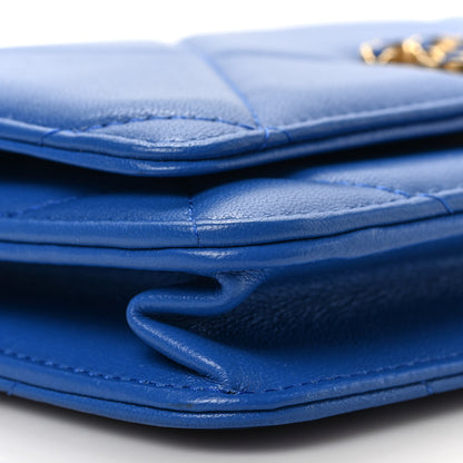 Chanel Lambskin Quilted Chanel 19 Wallet On Chain WOC Blue 4 of 5