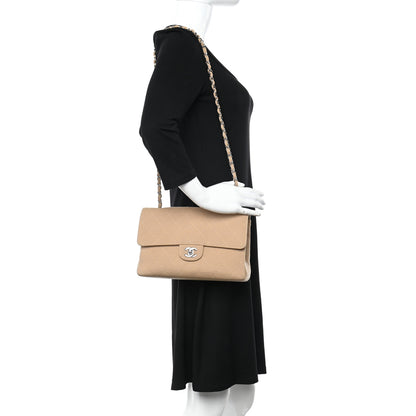 Chanel Jersey Quilted Medium Single Flap Beige 2 of 11