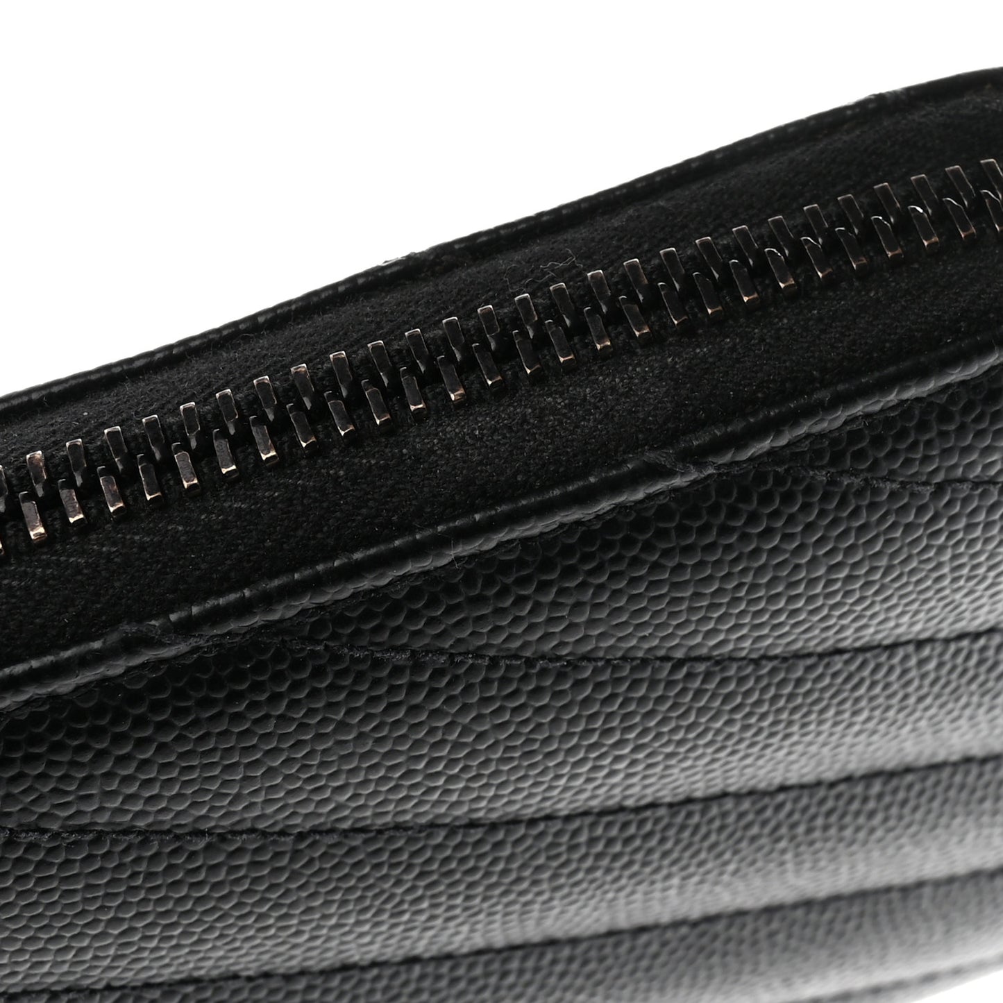 Grain De Poudre Matelasse Chevron Monogram Monochrome Zip Around Wallet Black
