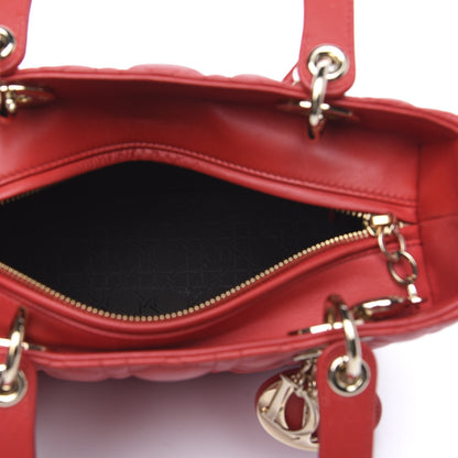 Christian Dior Lambskin Cannage Medium Lady Dior Red 5 of 10
