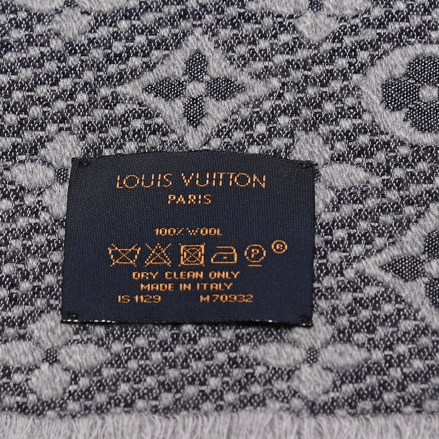 Wool Monogram Classic Scarf Grey