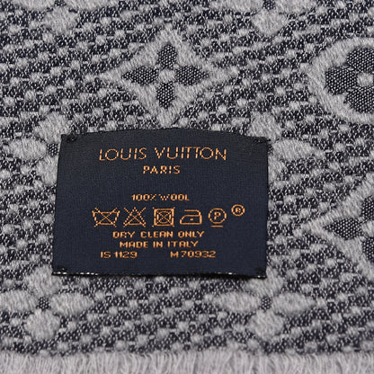 Louis Vuitton Wool Monogram Classic Scarf Grey 4 of 5