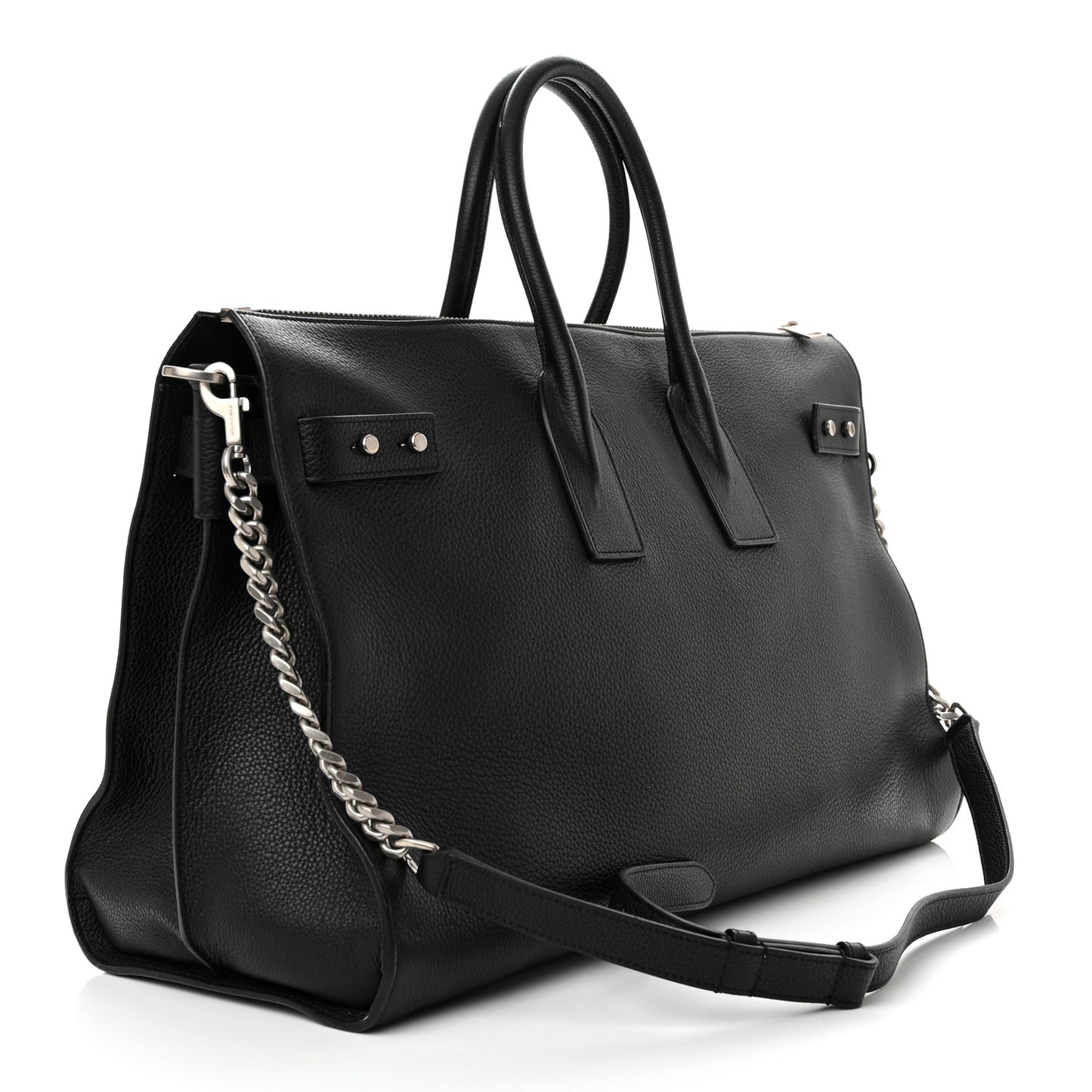 Grained Calfskin Medium Souple Sac De Jour Duffle Black
