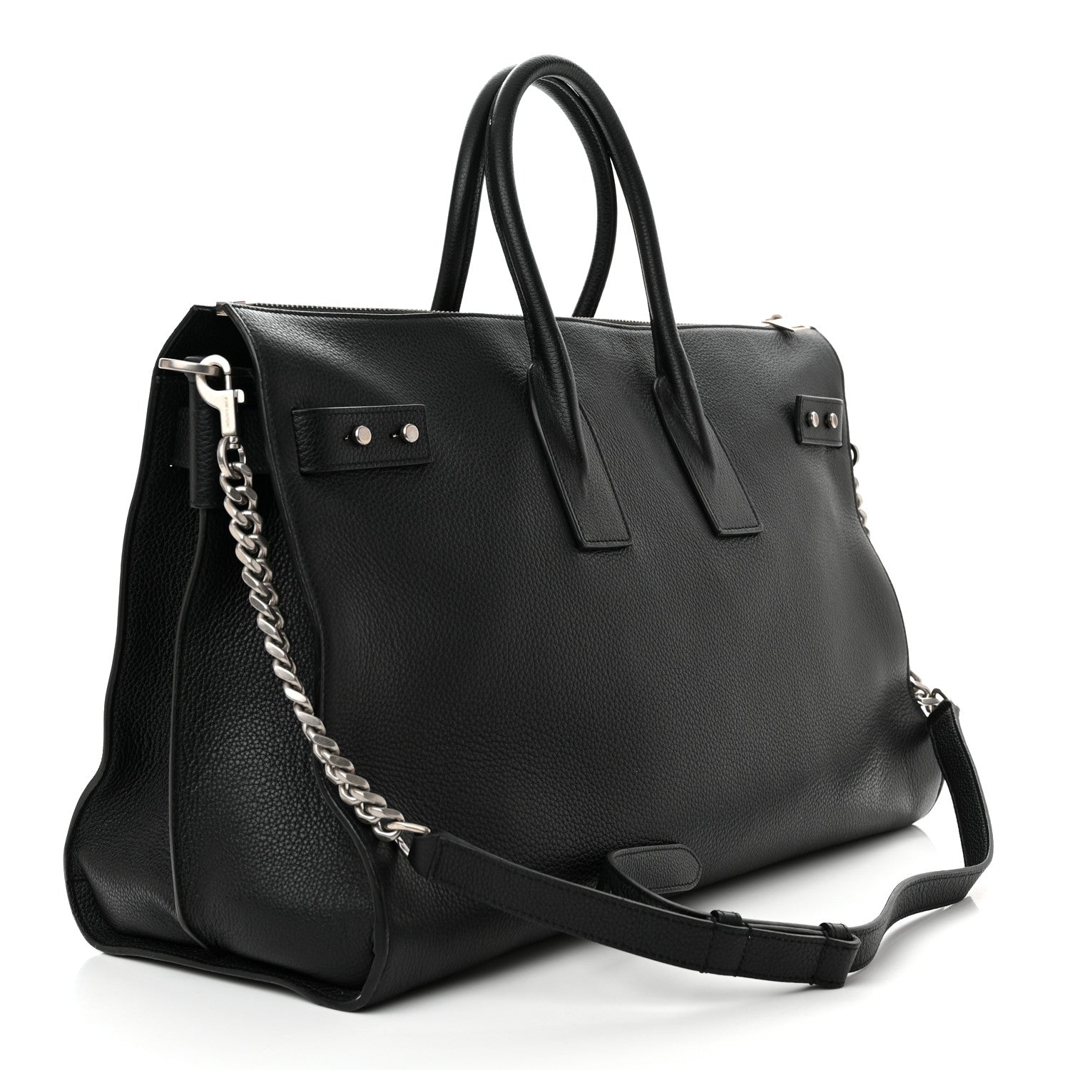 Saint Laurent Grained Calfskin Medium Souple Sac De Jour Duffle Black 3 of 14