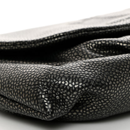 Chanel Metallic Caviar Half Moon Wallet On Chain WOC Dark Silver 10 of 11