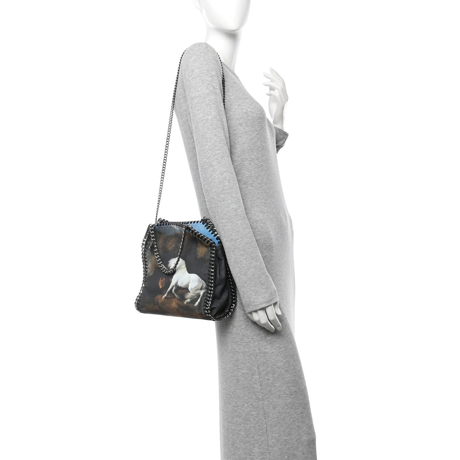 Stella McCartney Shaggy Deer Horse Print Mini Falabella Tote Multicolor 2 of 10