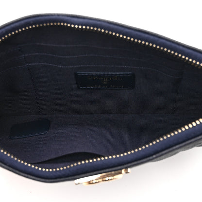 Chanel Caviar Quilted Small Zipped Boy Pouch Navy Blue 5 of 10