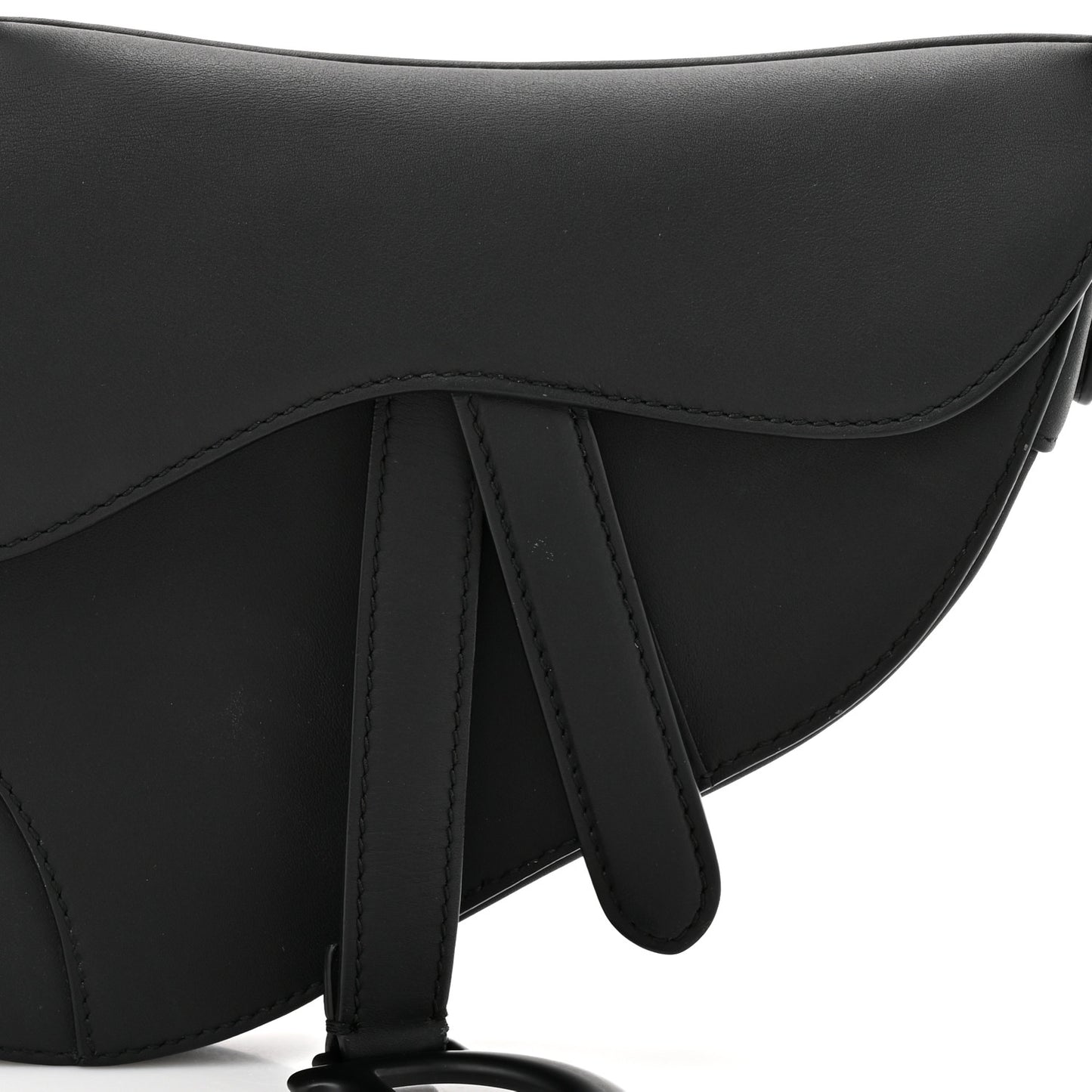 Ultra Matte Calfskin Mini Saddle Bag Black