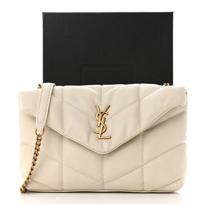 Saint Laurent Lambskin Quilted Toy Loulou Puffer Monogram Chain Satchel Crema Soft 11 of 11