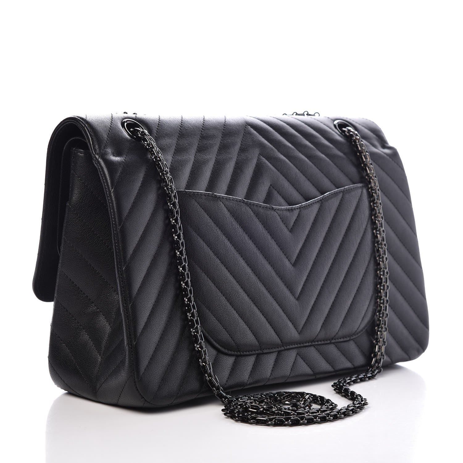 Chanel Sheepskin Chevron Quilted 2.55 Reissue 227 Flap So Black 4 of 9