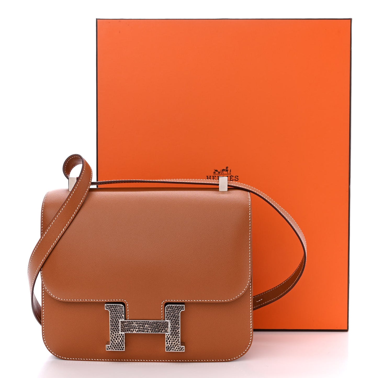 Madame Calfskin Lizard Constance 24 Gold Ombre