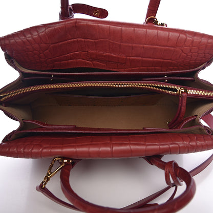 MCM Calfskin Crocodile Embossed Medium Milla Tote Ruby 5 of 8