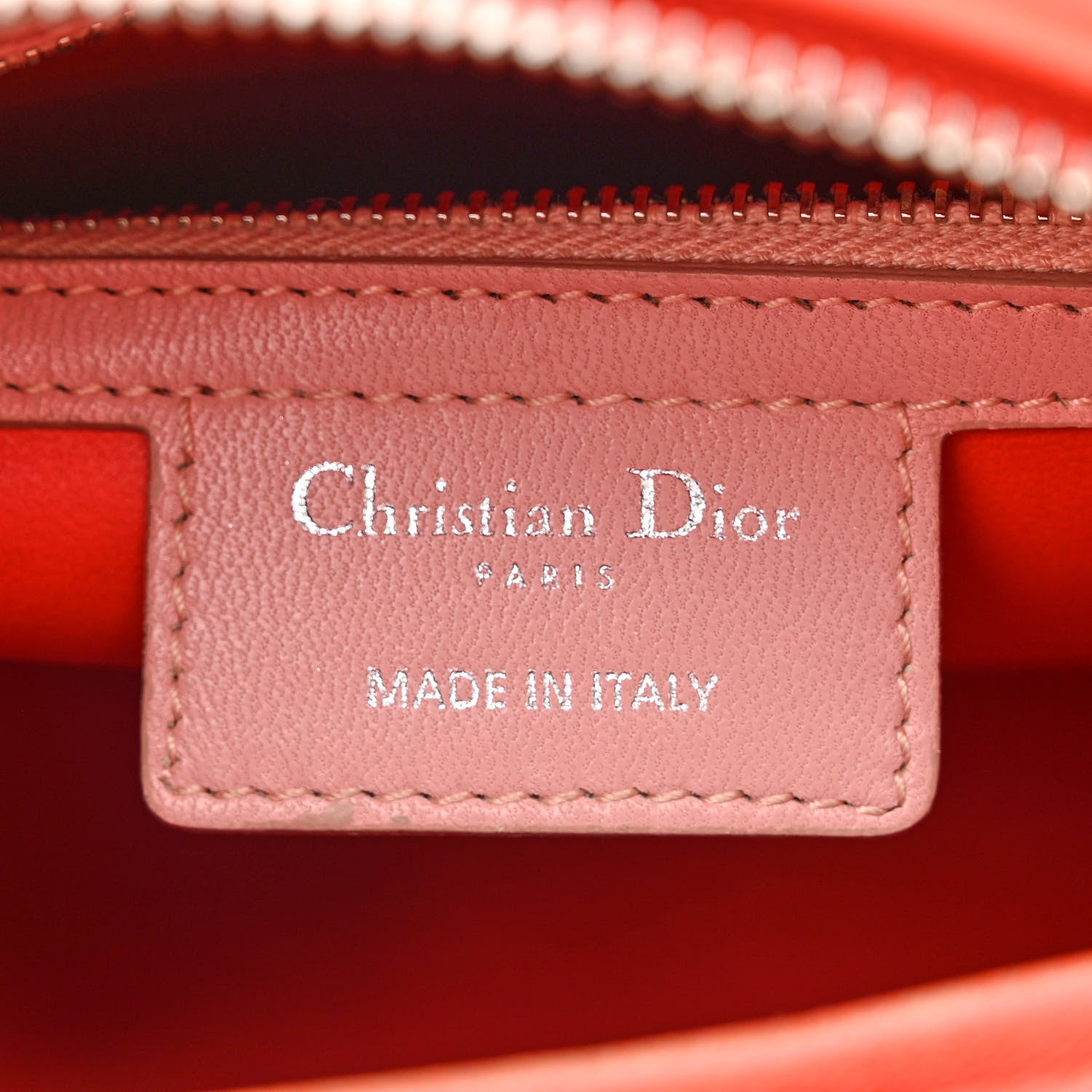 Christian Dior Lambskin Cannage Tri-Color Medium Lady Dior Orange Riviera Fuchsia Cosmopolitan Lipstick Natural 6 of 18