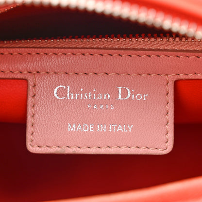 Christian Dior Lambskin Cannage Tri-Color Medium Lady Dior Orange Riviera Fuchsia Cosmopolitan Lipstick Natural 6 of 18