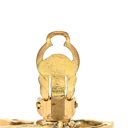 Chanel Metal CC Quilted Drop Clip On Earrings Gold 5 of 6