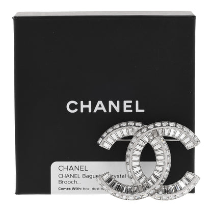 Chanel Baguette Crystal CC Brooch Silver 5 of 5