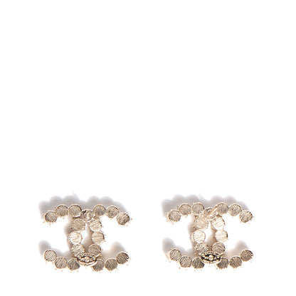 Chanel Crystal Poured Glass CC Earrings Gold 4 of 5